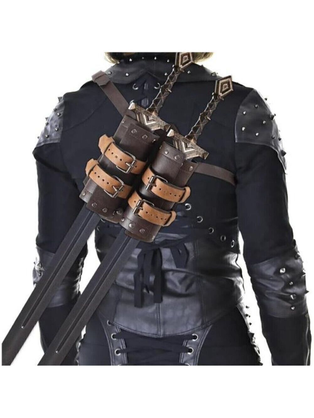 Medieval Sword Back Holster Cosplay Sword Belt Frog Adjustable Sword Back Holder